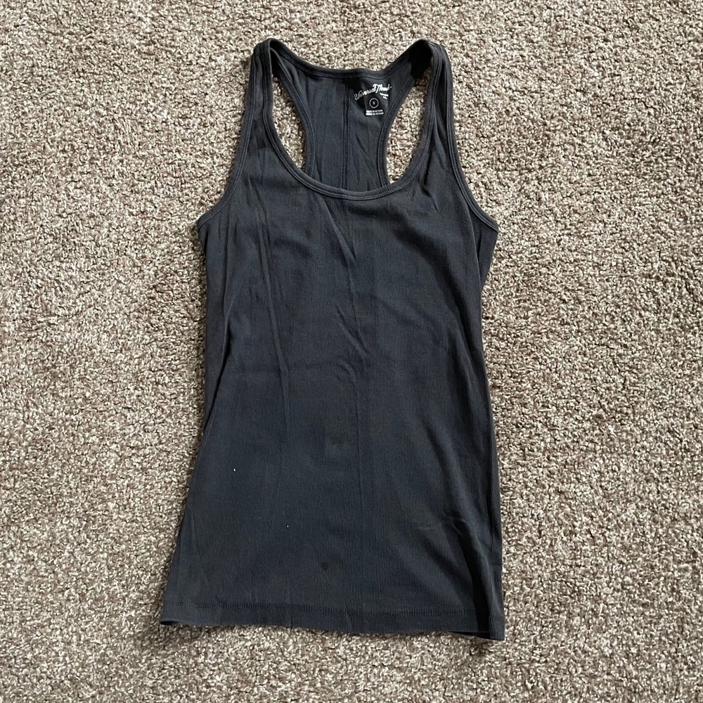 Ribbed racer back tank top